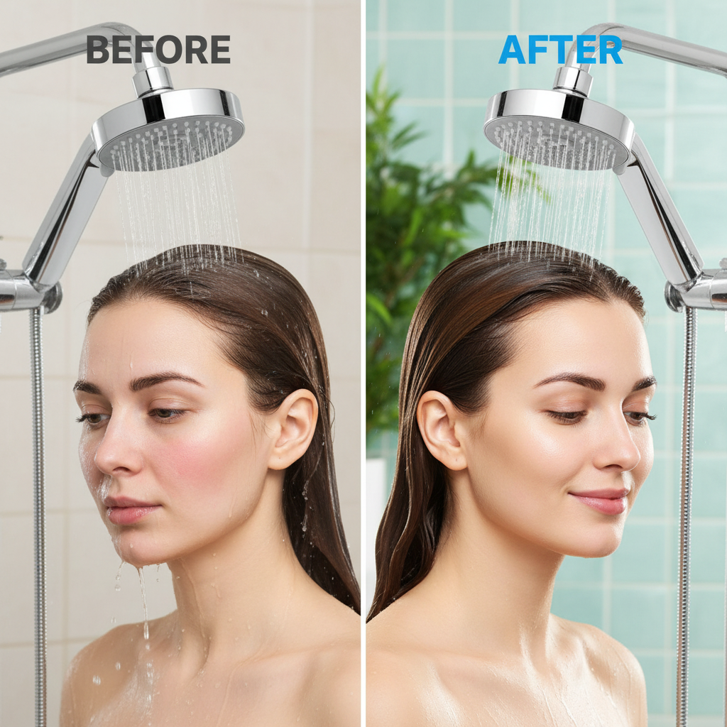 Pressurized Healthier Hair Filtered Shower Head Reduce Hair Shedding Protect Hair Mineral Filtration Shower Head